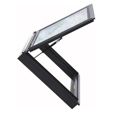 Imagem de Claraboia para casa de telhado, claraboia de sótão com vidros duplos, abertura de 80°, cobertura de claraboia de telhado plano inclinado para galpão, garagem, solário, porão, 63 tamanhos (120 x 70 cm)