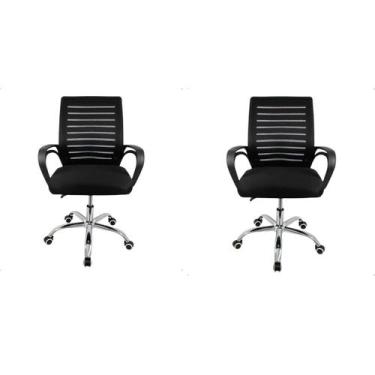 Imagem de Kit Cadeira Escritório Giratória Ergonômica Diretor Altura Ajustável T
