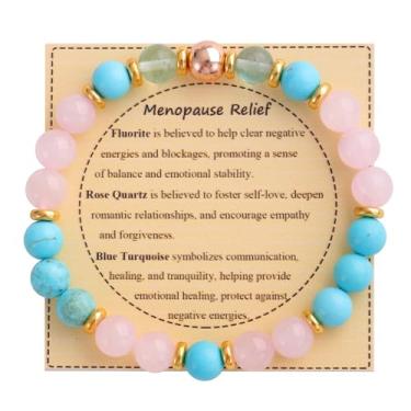 Imagem de KSQS Pulseira De Contas Pedras Curativas Para Mulheres, Preciosas Naturais, Proteção E Equilíbrio, Cristal Espiritual, Alívio Da Ansiedade Com Cartão Significado (Nº 43)