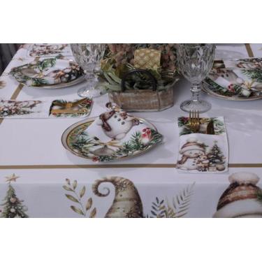Imagem de Kit Natal 12 peças 6 Guardanapos 6 Porta Talher Cozinha Mesa Posta Dec