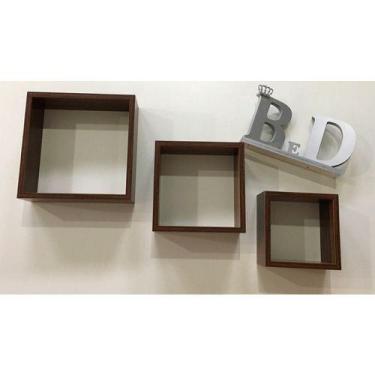 Imagem de Kit Trio De Nichos Mdf 15mm Marrom Nova Imbuia - B&D Arte e Decoração
