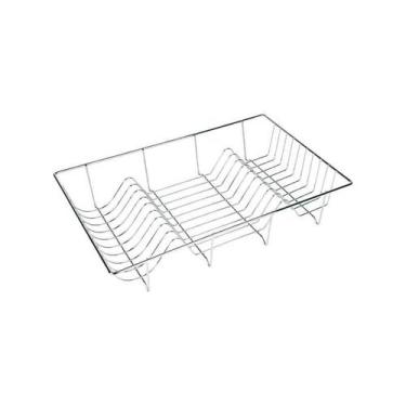 Imagem de Escorredor De Louça Ferro Aramado Cromado 18 Pratos - Thika