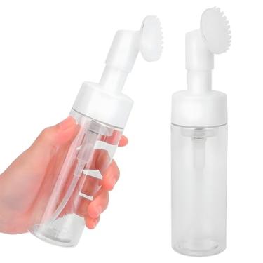 Imagem de Kit 2 Frascos Pump Espumador com Escova de Silicone 100ml – Espuma Densa e Suave, Limpeza Facial Profunda, Massageador Portátil, Para Skincare, Sabonete Líquido, Viagem e Higienização | UrbanSkullShop