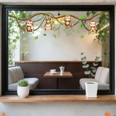 Imagem de Peacoblue Adesivo adesivo adesivo de janela estática dupla face para janelas de carro de vidro grandes, 1 folha de bola de luz de Natal 120 cm x 30 cm à prova d'água removível para decoração de sala