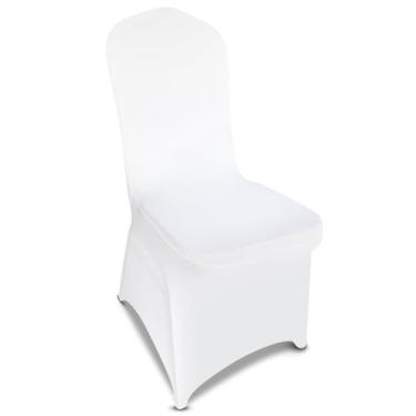 Imagem de Capas de cadeira LGJIAOJIAO White Stretch Poliéster Spandex x150