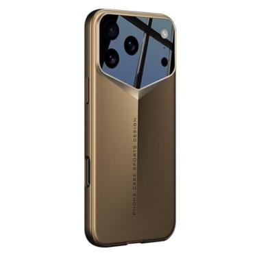 Imagem de FWYANZH Capa para iPhone 17 Pro Max/17 Pro, proteção total de lente fina à prova de choque capa traseira elegante PC Business Shell, ouro, 17 Pro Max