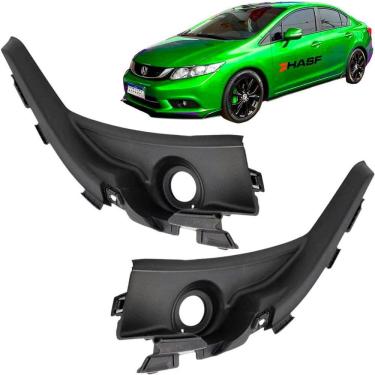 Imagem de Par Acabamento Grade Churrasqueira Honda Civic G9 2012/2016