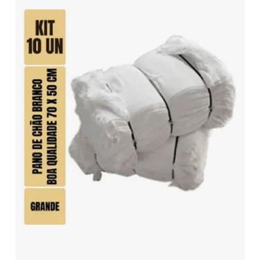 Imagem de Kit com 10 - Pano De Chão Branco Alvejado 70 X 50 Cm - Neves - Grande 