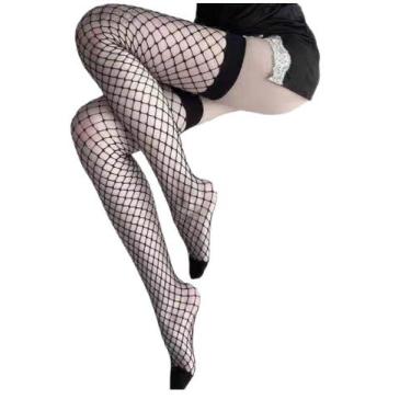 Imagem de Meia Calça Arrastão Sensual Adulta P/ Halloween E Carnaval - D Present