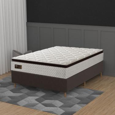 Imagem de Cama Box Casal 138cm Pillow Top Molas Ensacadas Majestic Umaflex Base 2 CEN