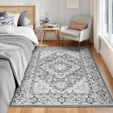 Imagem de Lofus Tapetes de área de 7 x 12 cm para sala de estar, tapete lavável na máquina, tapetes pequenos macios para quarto, cozinha, escritório e interior, tapete boho vintage, tapetes antiderrapantes de