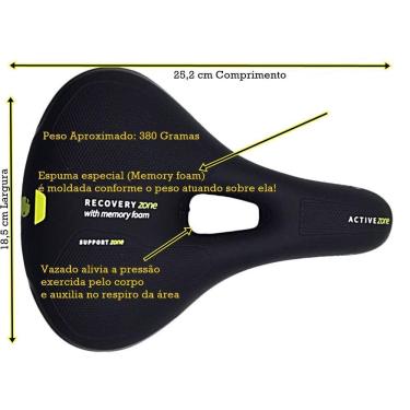 Imagem de Selim Bike Bicicleta Mtb Trekking Confort Vazado Absolute