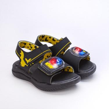 Imagem de Sandália Papete Infantil Kidy Led Morcego Preto e Amarelo