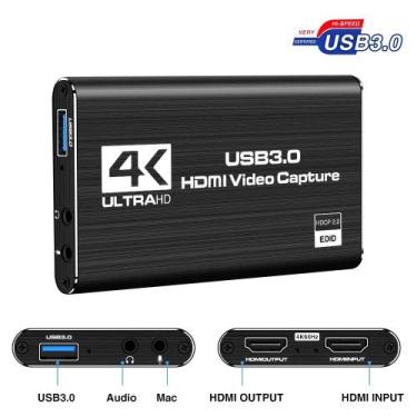 Imagem de Dongle de captura de vídeo USB HDMI 4K para USB HDMI com tela WiFi - O