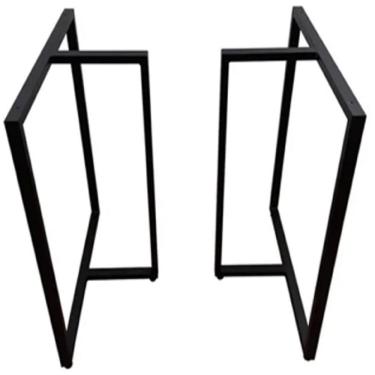Imagem de Kit 2 Pés De Mesa 75X60Cm Mod. T Estilo Ind Ferro - Preto