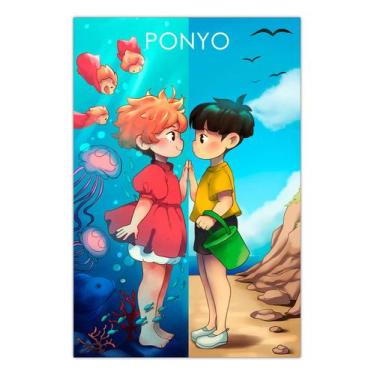 Imagem de Quadro A3 em MDF Ponyo 001 Stugio Ghibli - Placa - Pomps Geek