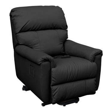 Imagem de Poltrona Reclinável Elétrica com Controle Kyoto Lift Couro Preto - Gran Belo