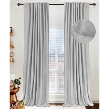 Imagem de Cortinas 100% Blackout Shield Linen 230 x 229 cm, cinza, 2 painéis