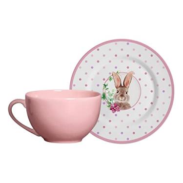 Imagem de Xícara Chá com Pires Coelha Amy Pascoa Alleanza 250 ml 6 un
