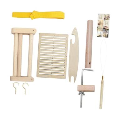 Imagem de predolo Kit de tear, tábua de tecelagem para iniciantes, braçadeira de fixação de mesa de madeira, pinos de deformação para sala de artesanato, tapetes,