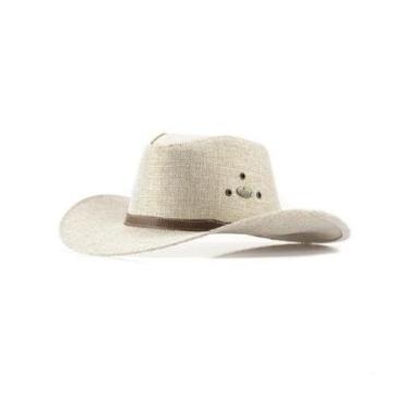 Imagem de 1650KP-Chapéu Unissex Estilo Americano em Juta e Detalhes Cor:;Tamanho:M-Unissex