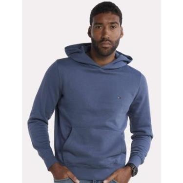 Imagem de Moletom Tommy Hilfiger Masculino Flag Logo Hoody Azul Índigo-Masculino