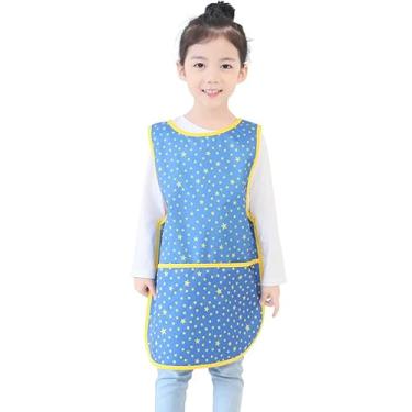 Imagem de Avental infantil Plie impermeável sem mangas com bolsos para idades de 1 a 8 anos da Plie, Blue Star, Large