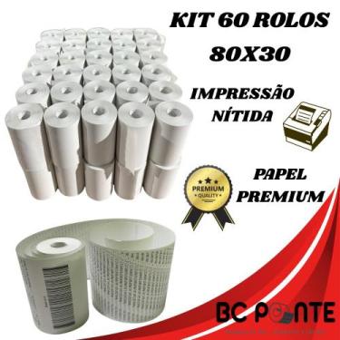 Imagem de Bobina Térmica 80x30mm OJI Sem BPA Caixa 60 Unidades Para PDV Cupom Fi