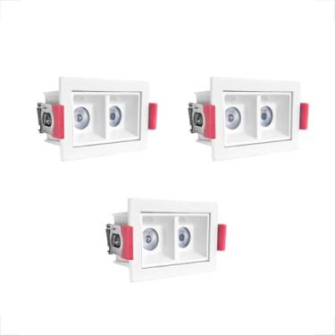 Imagem de 3 Spot Duplo Mini Embutido Led Downlight Sala Recuado Bet85
