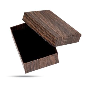 Imagem de TheDisplayGuys – Pacote com 24 caixas de presente de papel kraft de papelão com enchimento de veludo – colar/pingente – grão de madeira – nº 32 (8,4 cm x 5,8 cm x 2,5 cm)