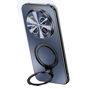 Imagem de FWYANZH Capa para Honor Magic 8 Pro/8, capa de policarbonato oculta, giratória, dobrável, suporte à prova de choque, proteção total da lente, preta, 8Pro