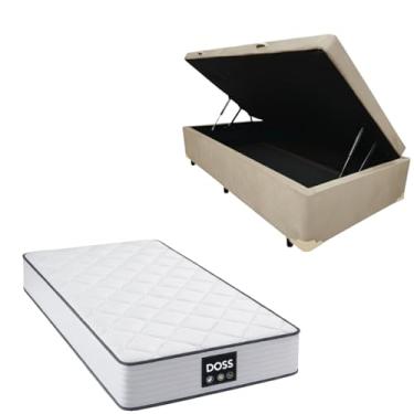 Imagem de Cama Box Baú Blindada com Colchão Doss Molas Ensacadas 30cm (SUEDE BEGE, Solteiro)