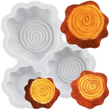 Imagem de MYPRACS Molde de silicone para fondant de toco de árvore para decoração de bolo de açúcar, topo de cupcake, pasta de goma de chocolate, argila de polímero