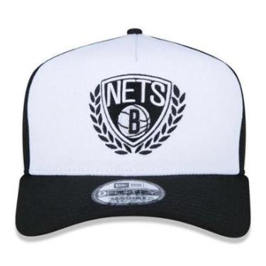 Imagem de BONÉ NEW ERA 940 BROOKLYN NETS COLLEGE WHITE PANEL NBI21BON024 BRANCO PRETO-Masculino