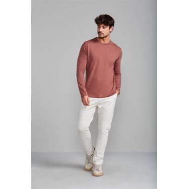 Imagem de Camiseta Manga Longa Malha Slim Fit - Marrom Castanho - HIGHSTIL, Marr