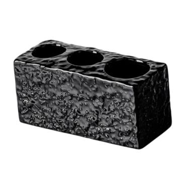 Imagem de AFXGUSD Porta-escovas de Dentes, Porta-pasta de Dentes, Organizador de Banheiro com 3 Compartimentos, Porta-escovas de Dentes E Organizador de Pincéis de Maqu, Preto