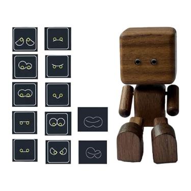 Imagem de Fenteer Enfeite de mesa para carro em forma de boneco de madeira tremendo, acessório multifuncional e compacto para painel de carro, caminhão e estante, Marrom Escuro