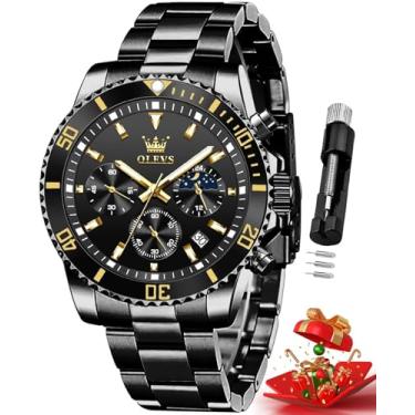 Imagem de Relógio Masculino Luxo Negócios, à Prova D'água, Relógio Mostrador de Data, Quartzo Pulseira em Aço Inoxidável Relógios de Pulso Masculinos Preto 2870