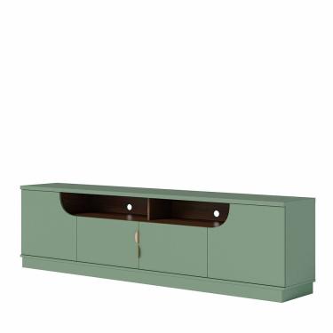 Imagem de Bancada Tv De 75 Polegadas 4 Portas Karol 200cm C04 - D'rossi Verde Pistache E Amêndoa