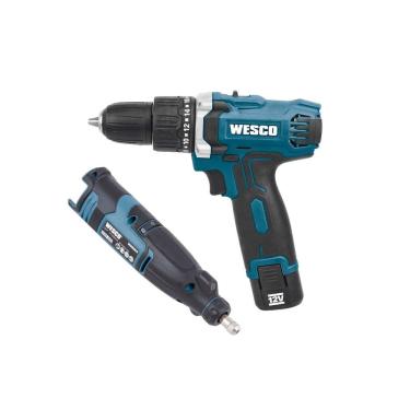 Imagem de Kit Wesco Parafusadeira-furadeira Impacto + Micro Retífica 41 Acessórios – Combo Completo, Potente E
