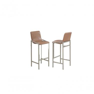 Imagem de Kit 2 Banquetas Tubulares Premium - Gol Decor Courino Bege-champagne