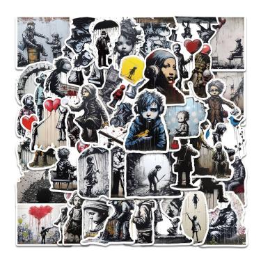 Imagem de Pacote de adesivos Banksy Style Graffiti, 50 unidades de vinil impermeável