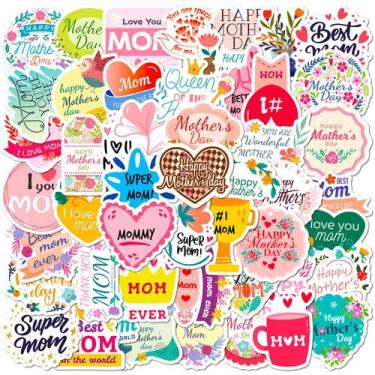 Imagem de Pacote de adesivos para Dia das Mães, 50 peças de vinil com buquê flor