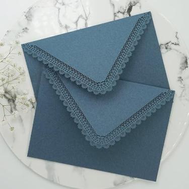 Imagem de 3PCS Envelope Triângulo Atacado Entalhe Convite de Casamento Convite de Casamento Sensação de Alta Qualidade (Azul Escuro, 3 Peças)