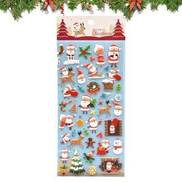 Imagem de Autocolantes 3D de Natal,Autocolantes DIY para Decorações de Natal | Decalques Mini 3D de Festa | Para Caderno Scrapbooking Capa De Telemóvel Diário Portátil Artesanato Crianças Adultos