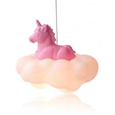 Imagem de Luminária Pendente Infantil Nuvem Unicórnio Bivolt – Iluminação Decorativa para Quarto