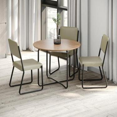 Imagem de Conjunto 2 Cadeiras de Jantar Next Tecido Revest Sintético Est.Preta -