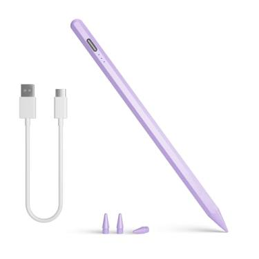 Imagem de Stylus Pencil para Apple iPad A16 Geração, caneta Stylus de carga rápida para iPad A16/11-6th, Air 27.9 cm/33.0 cm M3/M2/5th-3rd, Pro 33.0 cm/27.9 cm/M4/32.8 cm Mini 6/5th Palm Rejeição Sensibilidade
