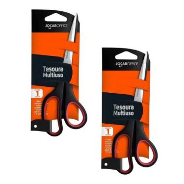 Imagem de Kit 2 Tesouras Artesanato Multiuso Inox 21CM Jocar Office