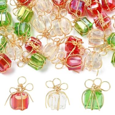 Imagem de UR URLIFEHALL 30 peças pingentes de presente de vidro de 3 cores presente de cristal pingentes de fio de cobre para pulseira faça você mesmo, colar, brincos, acessórios de joias